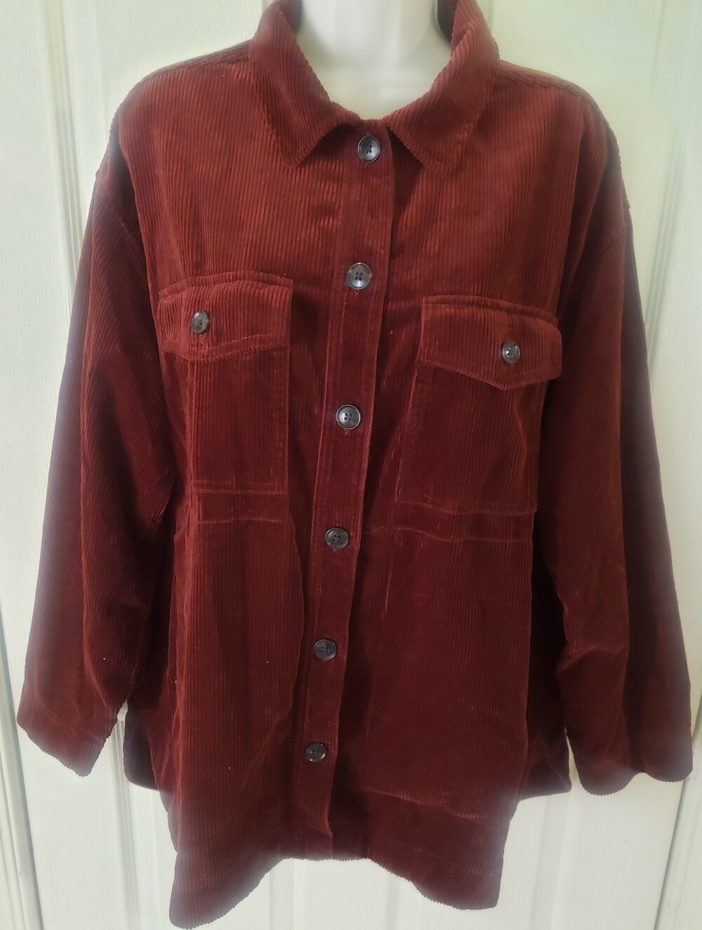 Madewell Women's Corduroy Utility Jacket in Rust, Size XL